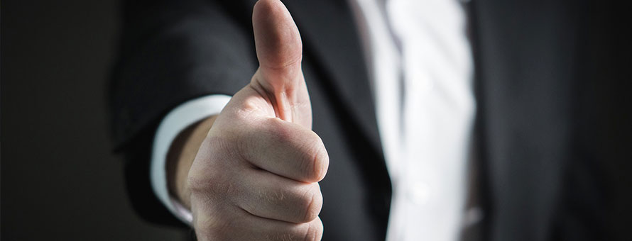 thumbs up for employee recognition