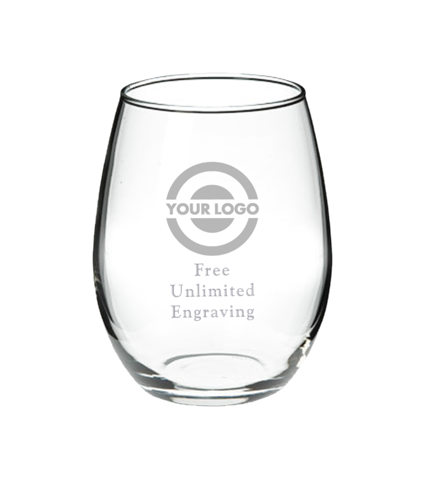 Engraved 12 Ounce Stemless Wine Glass