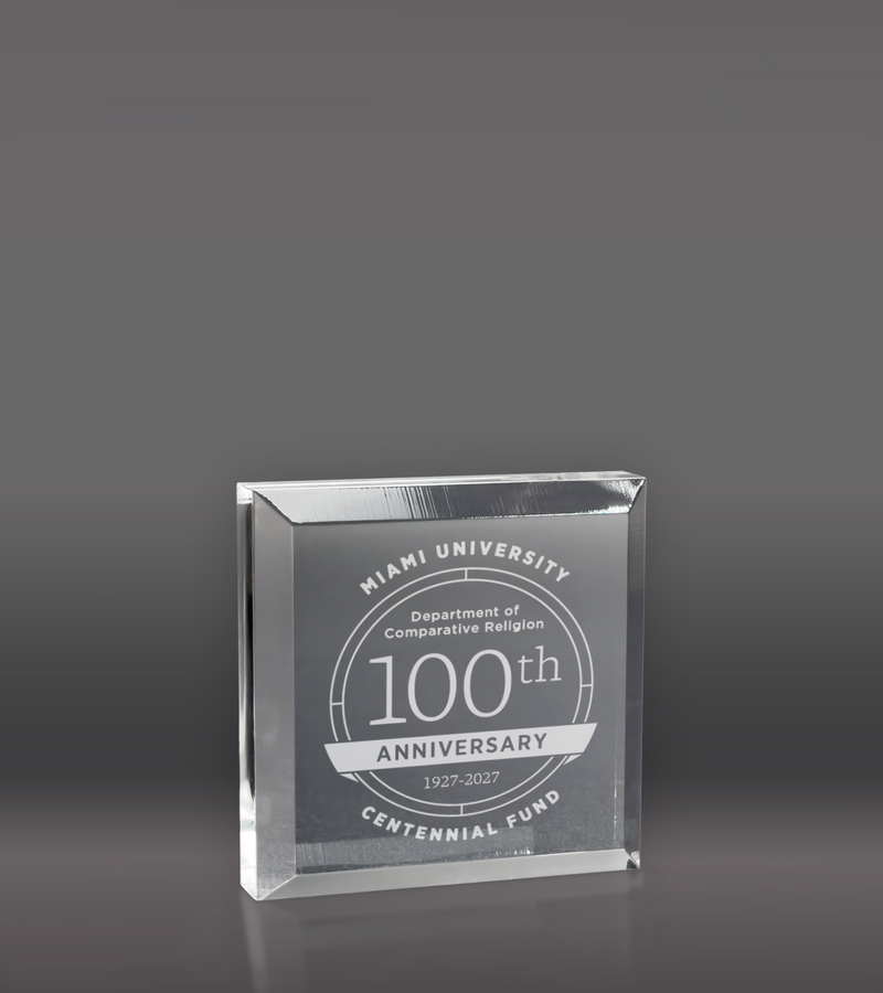 Laser Engraved Square Acrylic Paperweight - Clear