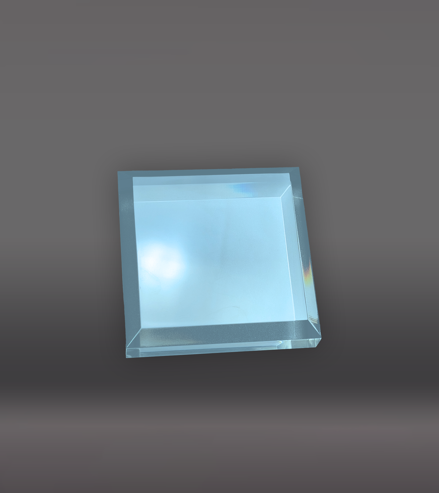 Laser Engraved Square Acrylic Paperweight - Blue
