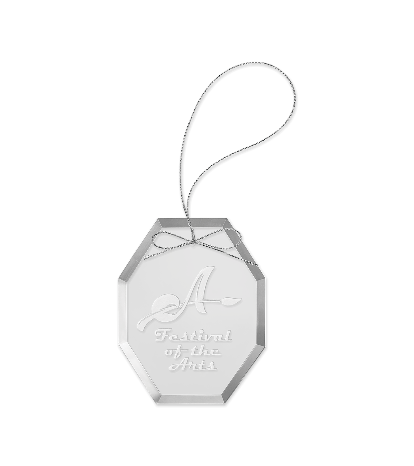 Custom Clear Octagon Glass Ornament