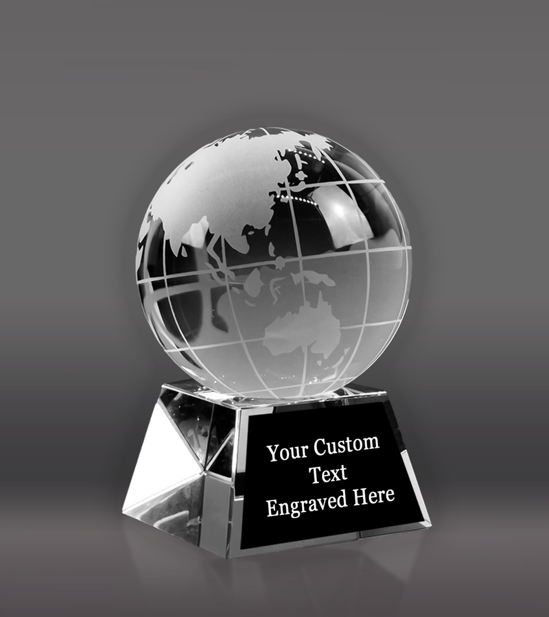 Custom Globe Crystal Award