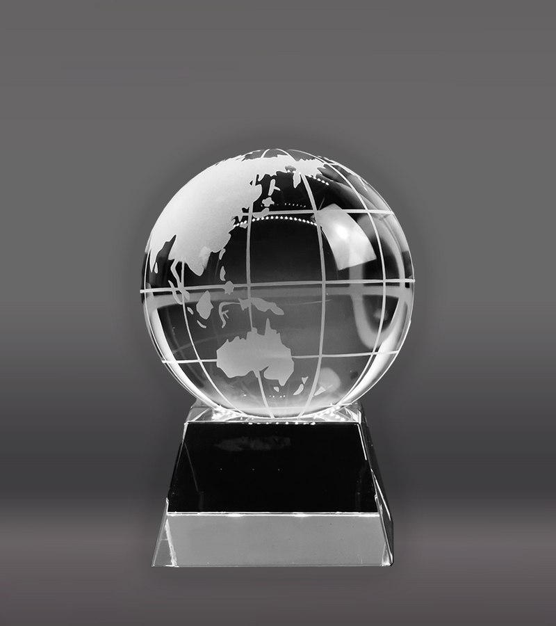 Globe Crystal Award Front