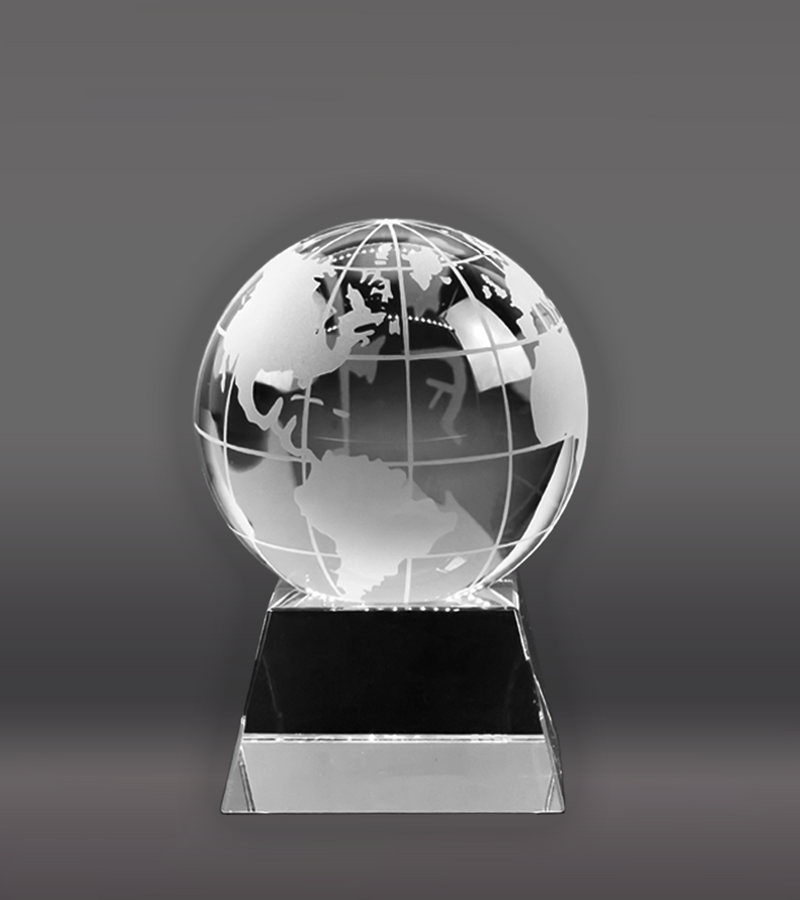 Globe Crystal Award Rear