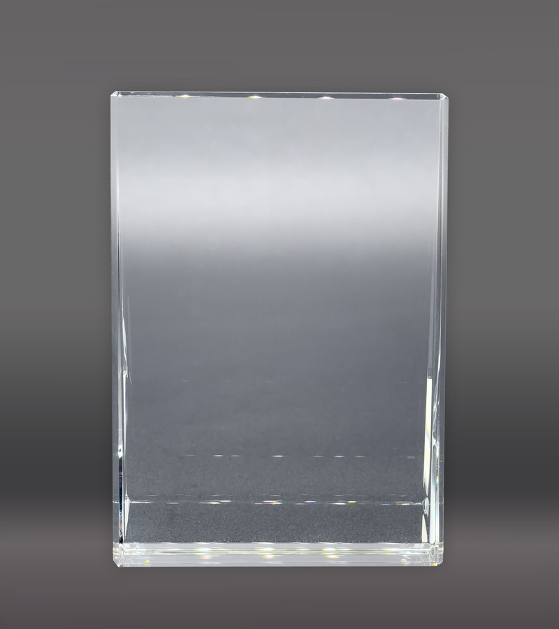 Wedge Crystal Plaque Award Front