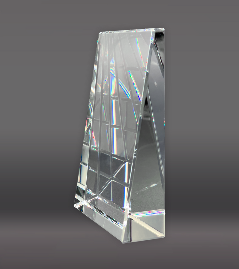 Wedge Crystal Plaque Award Rear