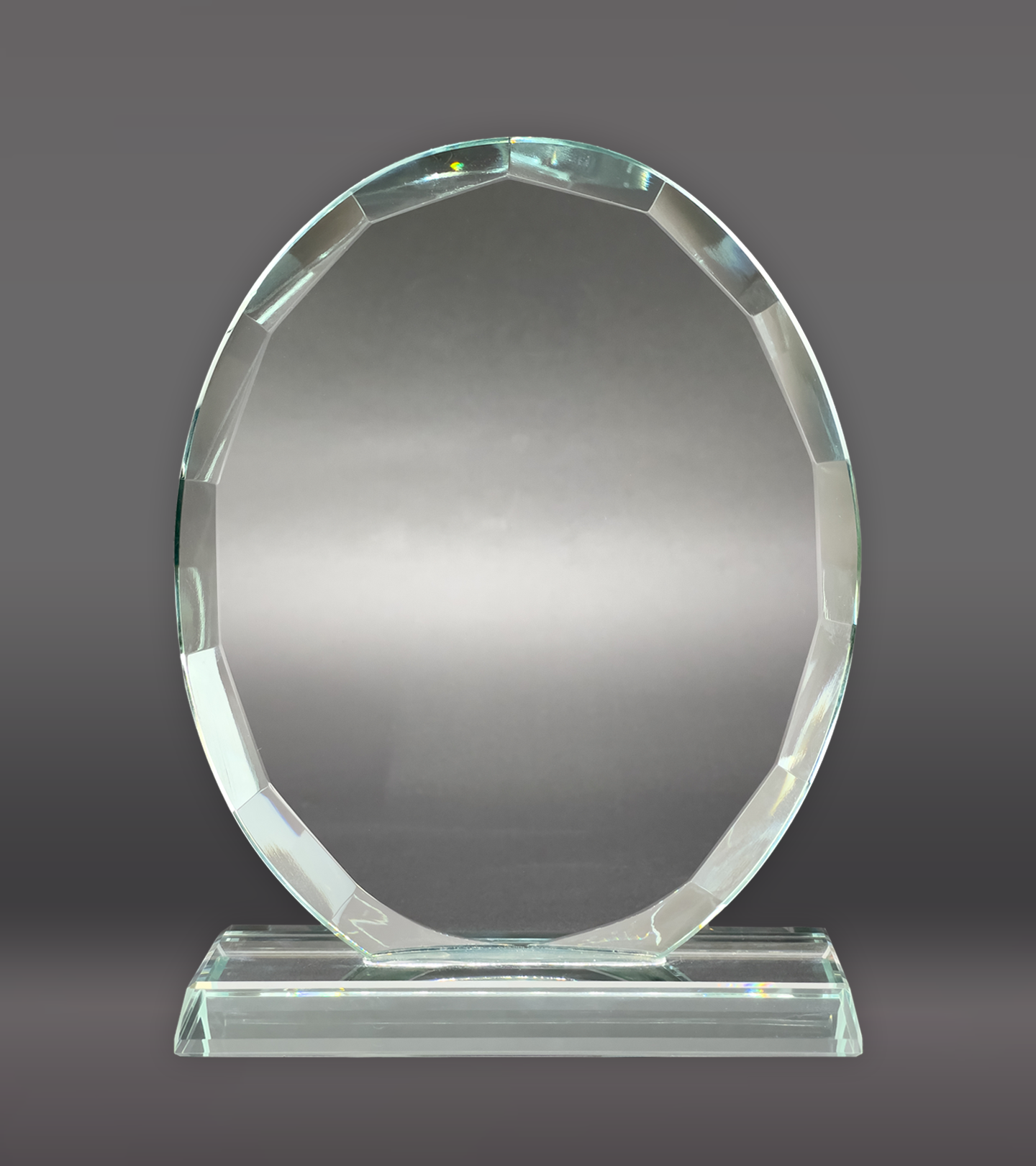Faceted Edge Oval Crystal rear