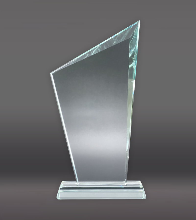 Slanted Peak Crystal Award Front