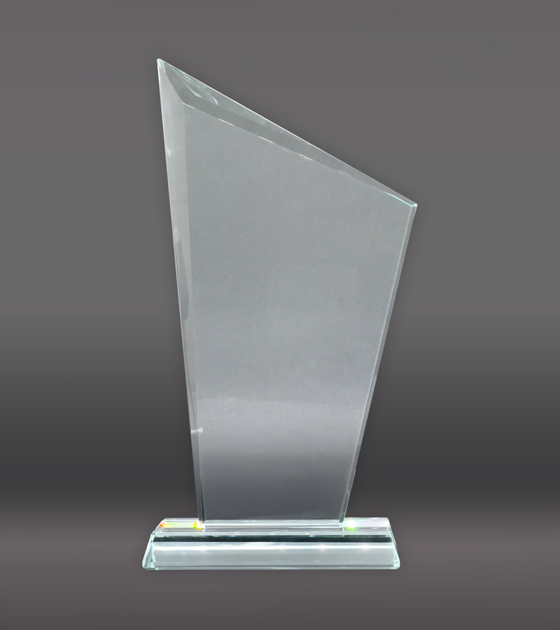 Slanted Peak Crystal Award Rear
