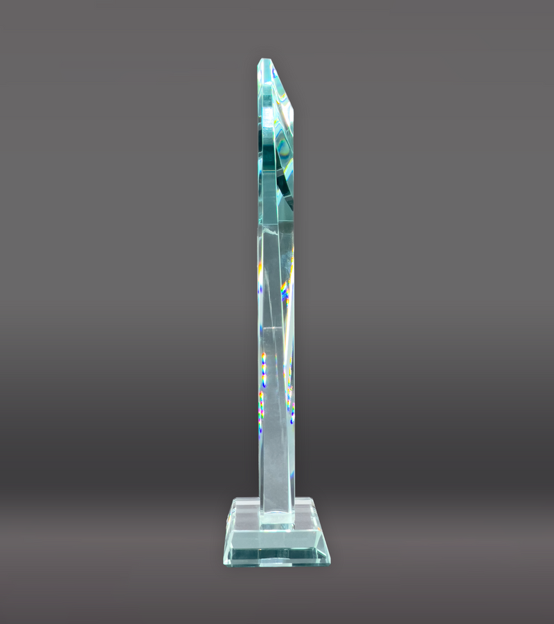 Slanted Peak Crystal Award Side