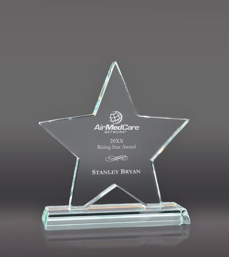 Custom Engraved Crystal Star Award