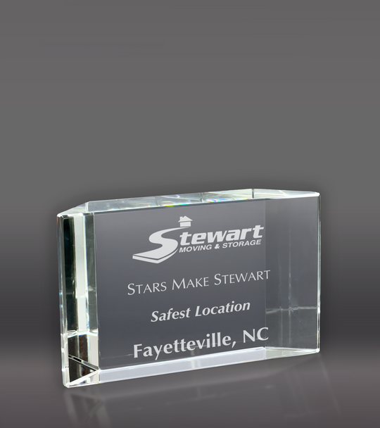 Clear Crystal Facet Block Award