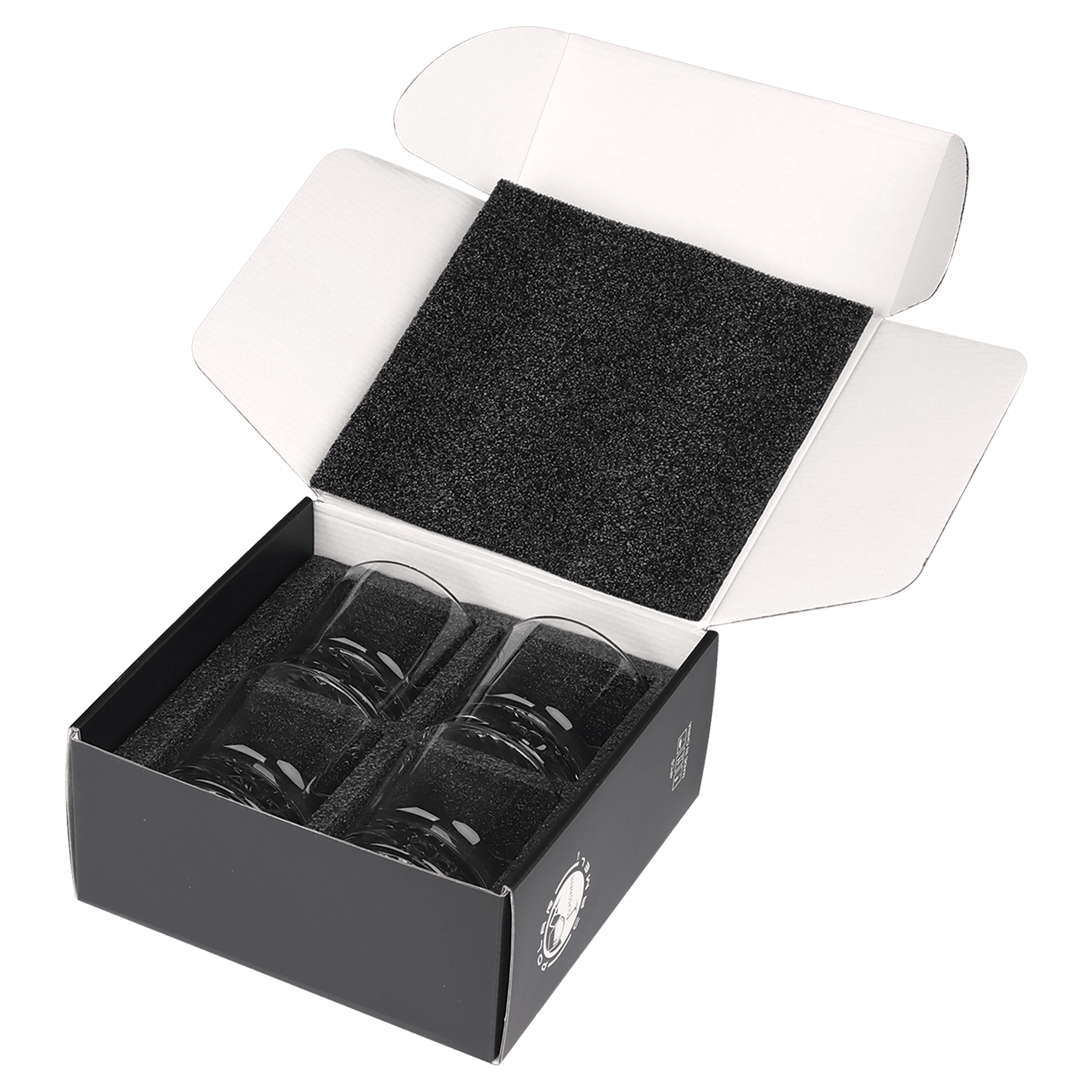 Set of Four 11 oz. Round Rocks Glass in Gift Box