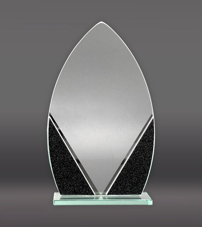 Oval Designer Glass Award Front
