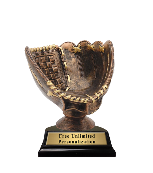 Gold Game Ball Softball Glove Trophy
