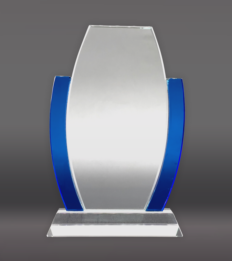 Glass Award with Blue Anchors Rear