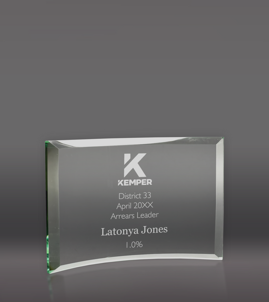 Premium Curved Glass Plaque Jade