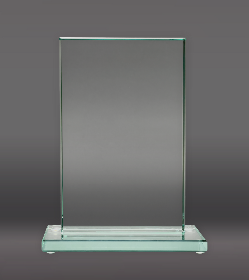 Color Printed Rectangle Glass Trophy Rear
