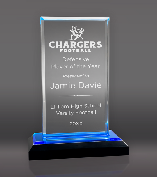 Blue Beveled Impress Acrylic Award