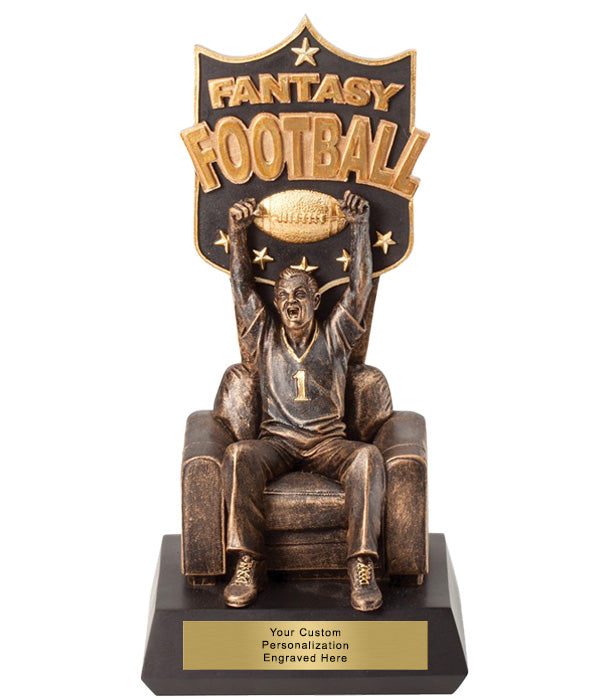 Bronze Fantasy Football Award on Black Base