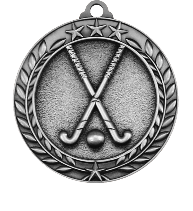 Silver Small Star Wreath Field Hockey Medal