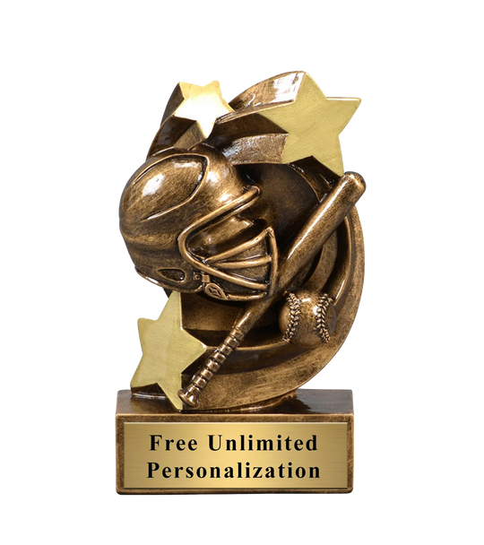 Star Swirl Softball Trophy