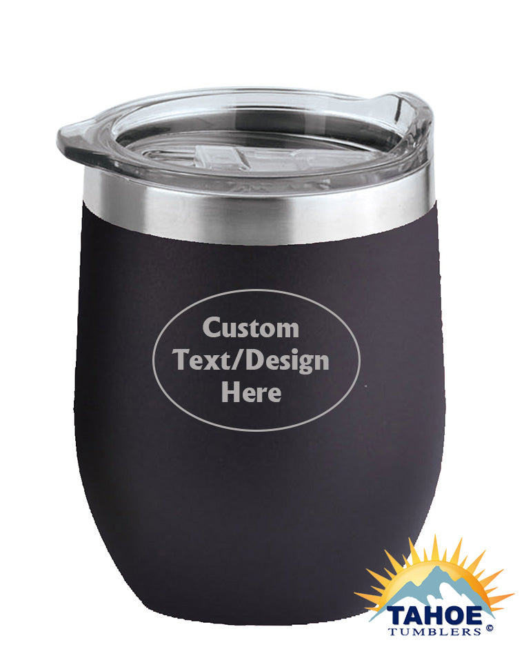 Black 16 oz Insulated Custom Wine Tumbler - Tahoe