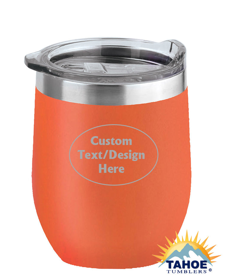 Orange 16 oz Insulated Custom Wine Tumbler - Tahoe