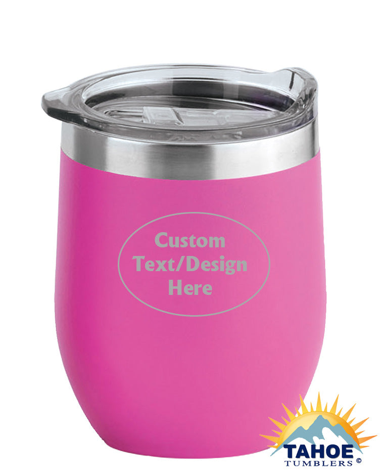 Pink 16 oz Insulated Custom Wine Tumbler - Tahoe