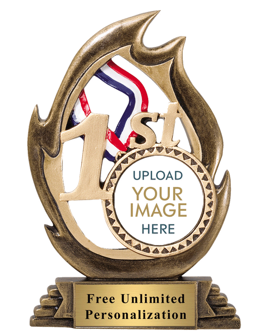 1st Place Flame Custom Insert Trophy