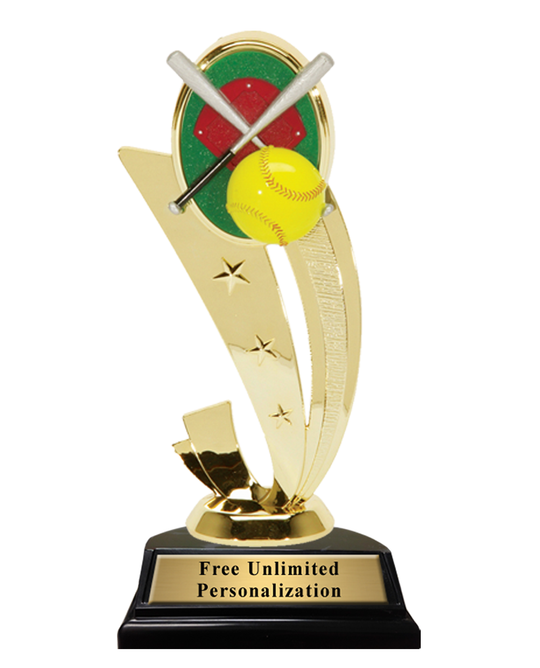 Color Sport Scene Softball Trophy