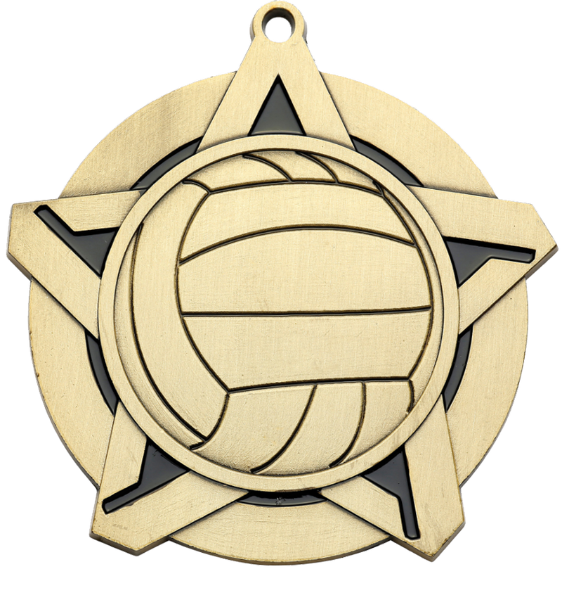 Gold Super Star Volleyball Medal