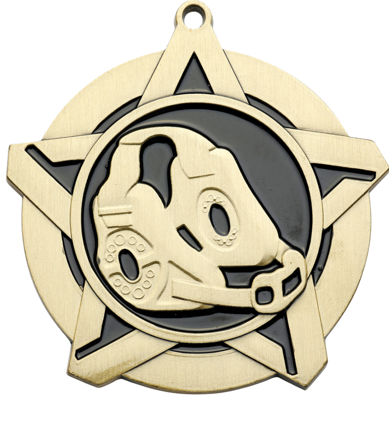 Gold Super Star Wrestling Medal