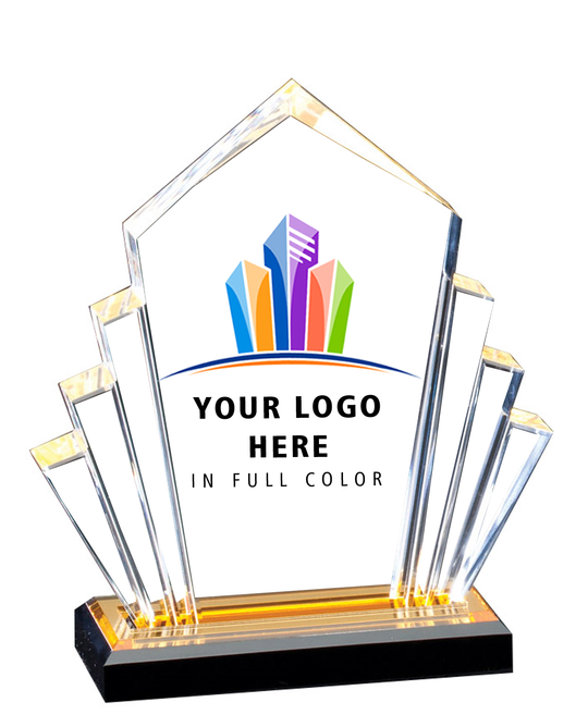 Color Printed Gold Arrow Impress Acrylic Award