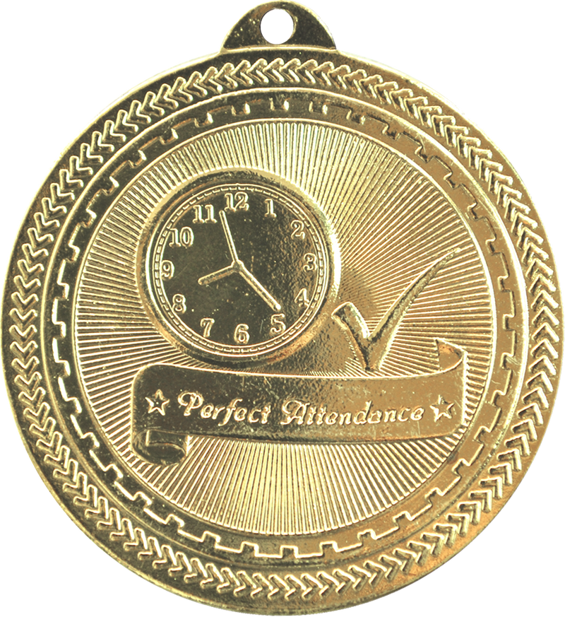 Gold BriteLazer Perfect Attendance Medal