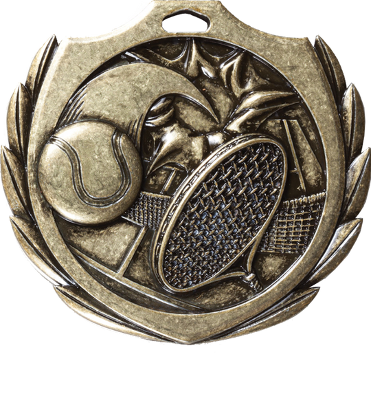Burst Wreath Tennis Medal