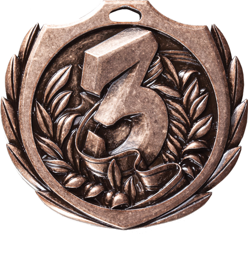 Bronze Burst Wreath 3rd Place Medal
