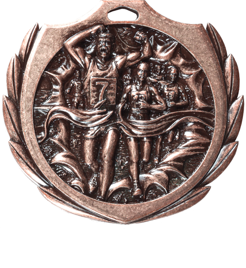 Bronze Burst Wreath Cross Country Medal