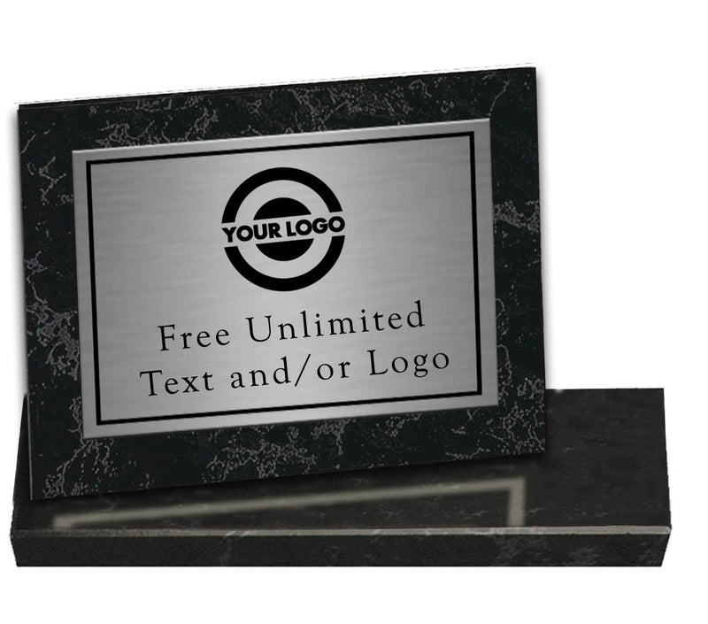 Black Marble Billboard Plaque with Coach Topper