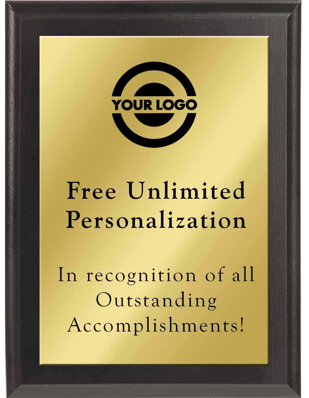 Black Traditional Economy Plaque With Gold Plate
