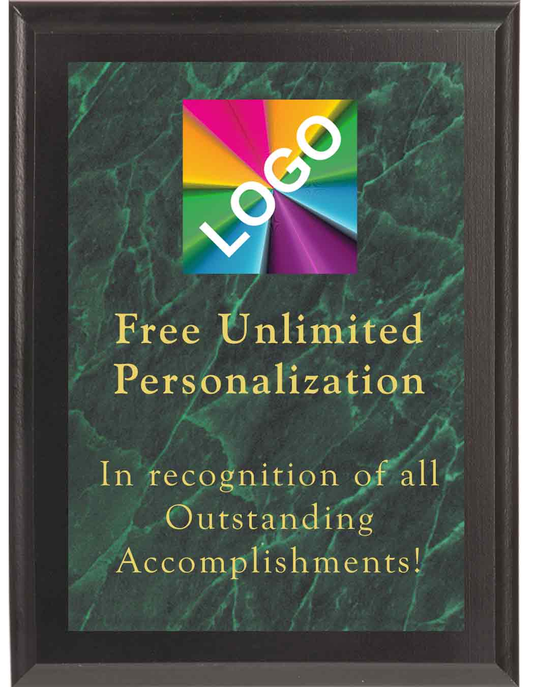 Solid Black Color Green Marble Mist Plaque