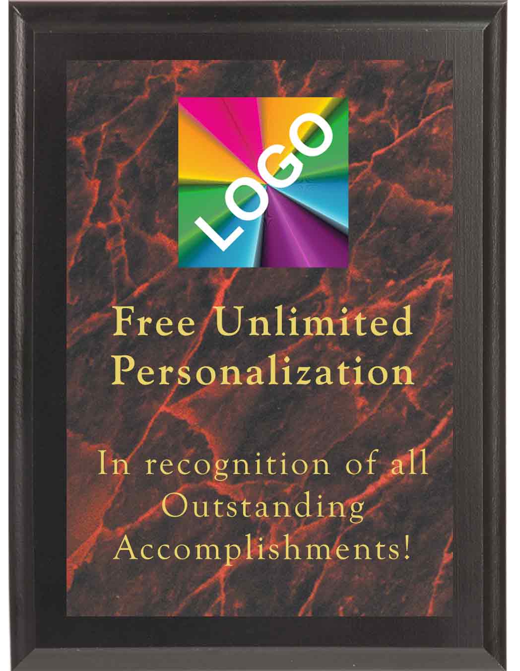 Solid Black Color Maroon Marble Mist Plaque