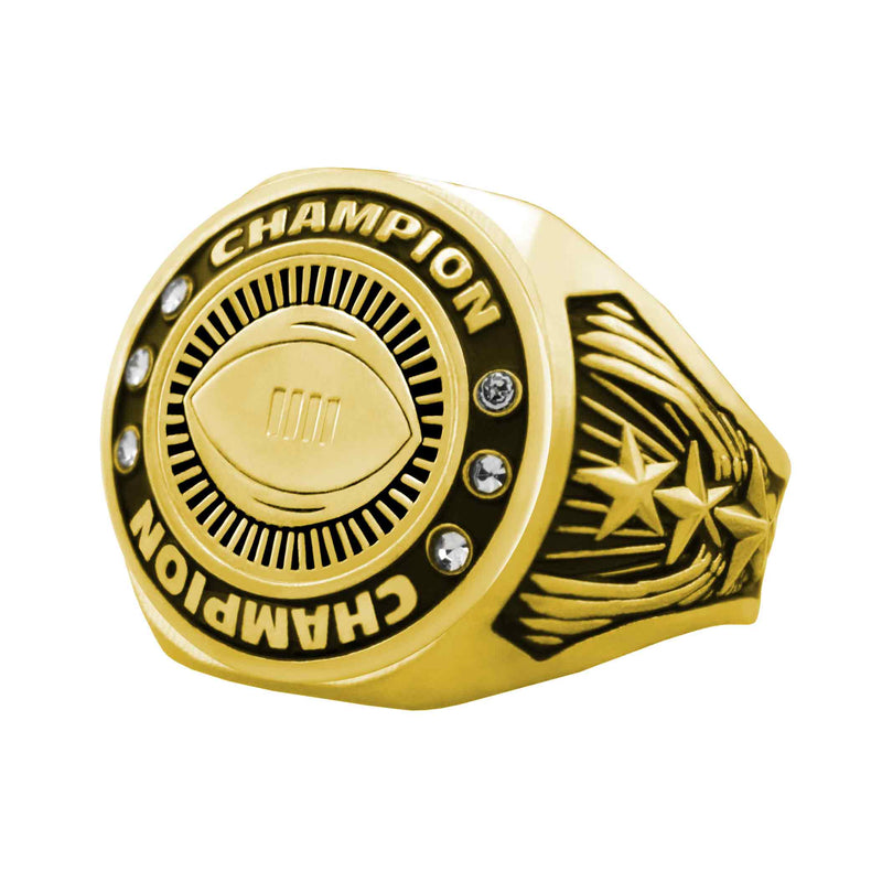 Bright Gold Football Championship Ring - Champion