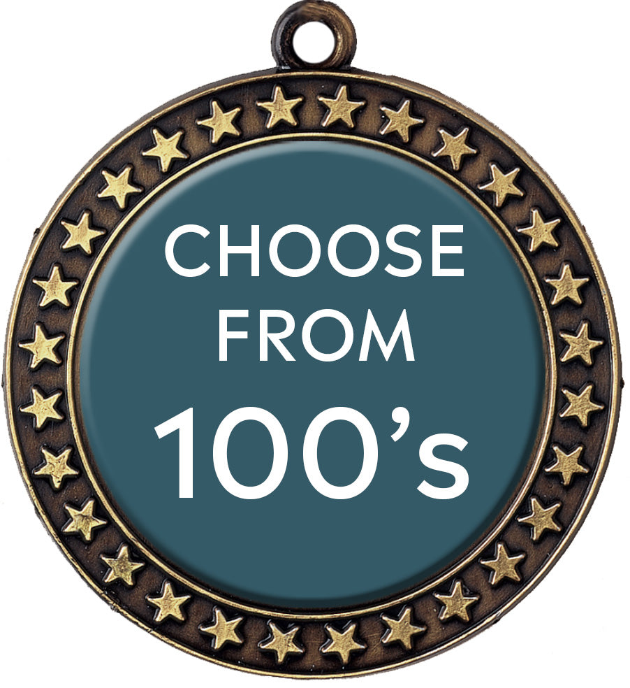 Gold Champion Star Insert Medal