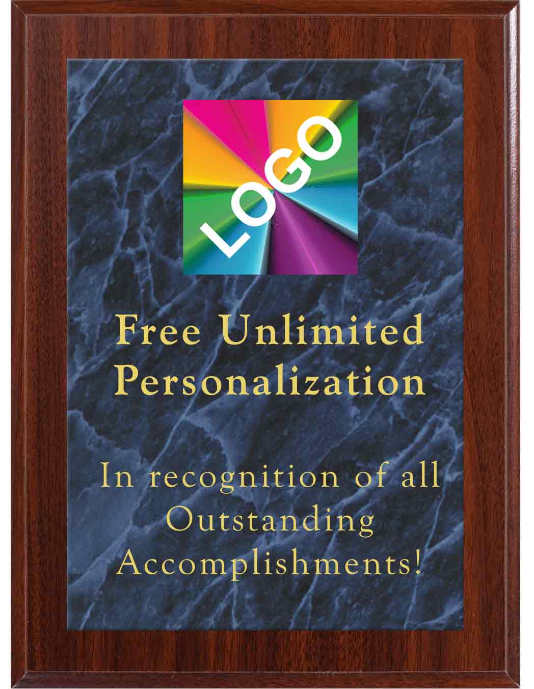 Dark Cherry Color Blue Marble Mist Plaque