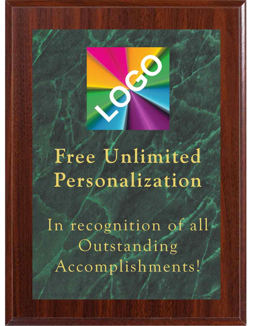 Dark Cherry Color Green Marble Mist Plaque