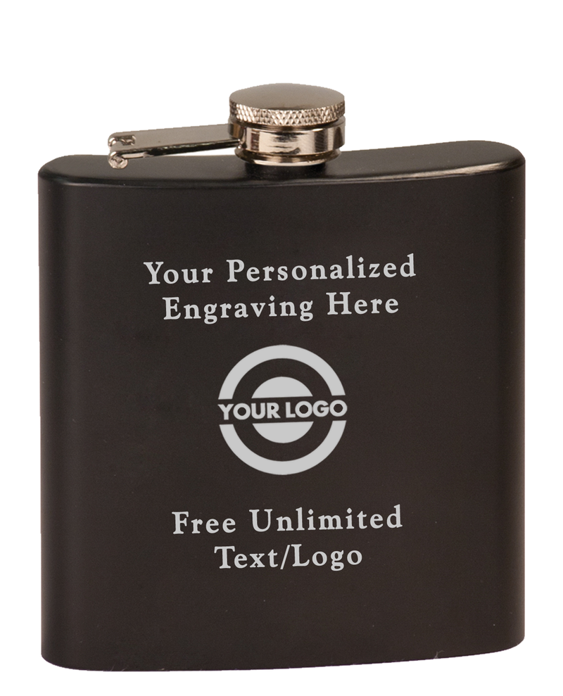 Black Personalized Stainless Steel Flask