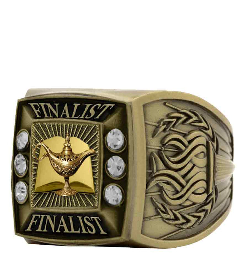 Gold Scholar Championship Ring With Finalist Bezel