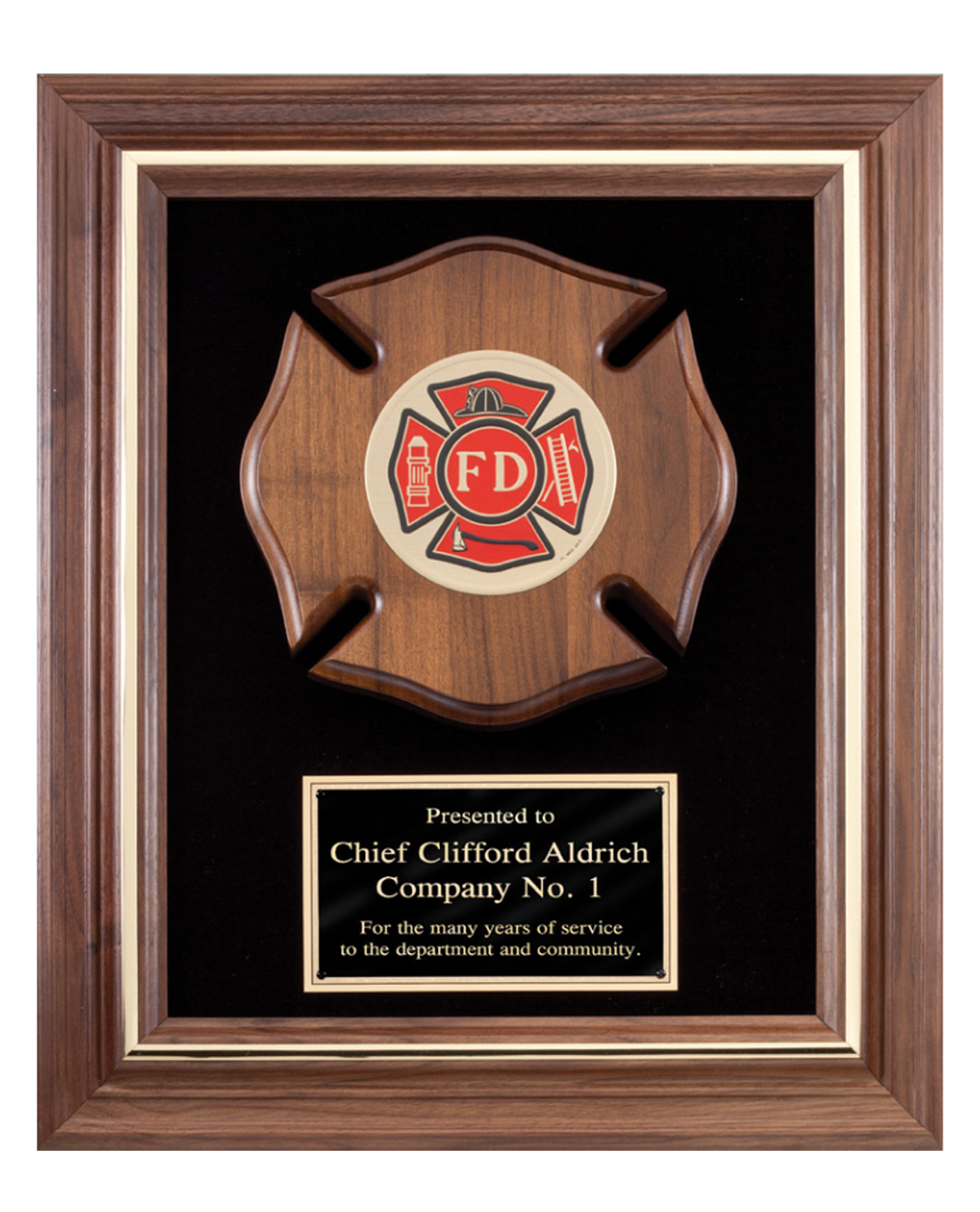 Fireman Plaque with Maltese Cross Fireman Plaque with Maltese Cross