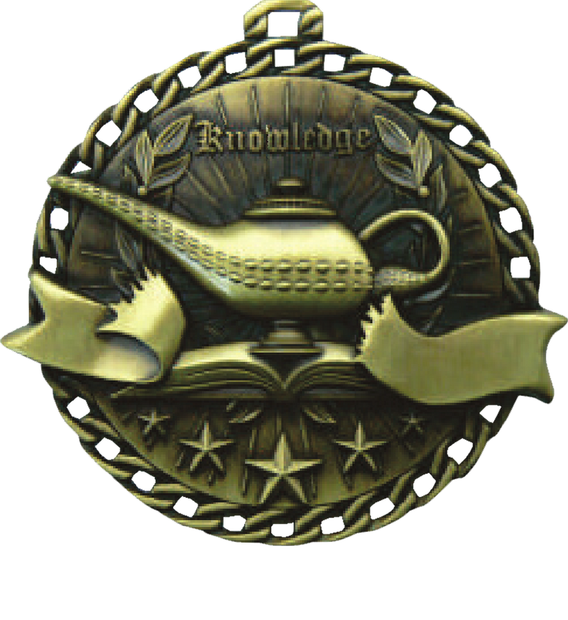 Gold Ribbon Burst Knowledge Medal